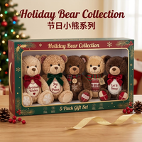Ours en peluche de Noël personnalisé avec écharpe, collection de jouets en peluche, poupée de Noël personnalisée, peluche OEM pour cadeau de fêtes, mascotte de marque, faible MOQ