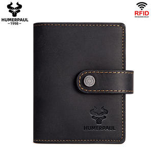 Porte-monnaie unisexe en cuir Crazy Horse Hummer Paul, portefeuille court RFID, fermeture éclair vintage transfrontalière, cuir véritable, polyester, <span class=keywords><strong>carte</strong></span> - Product Image 2