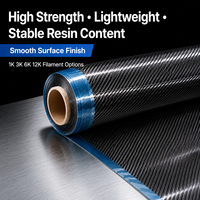 Rouleau de tissu préimprégné en fibre de carbone pour usine 1K 3K 6K 12K, en sergé ou uni, avec film de décollement en résine époxy, tissu préimprégné en fibre de carbone personnalisé