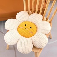 Coussin décoratif en coton PP en forme de tournesol souriant, doux et rembourré, jouet en peluche en forme de pétale, décoration florale pour chambre à coucher, canapé, appui-tête