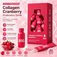 Wudy Collagène Formulé sur Mesure Canneberge Probiotique Améliore la Densité Osseuse Petite Bouteille Rouge Boisson Solide Instantanée pour Femmes 60g