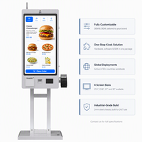 Kiosco de Pedidos de Autoservicio de Grado Industrial, Pantalla Táctil de 21.5-32 Pulgadas, Impresora de Recibos, Escáner QR, Soporte de Piso, Montaje en Pared