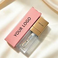 Quadratische Tube mit individuellem Logo, großer Applikator, Lipgloss-Tube, Kosmetikverpackung für flüssigen Lippenstift, 10 ml, goldene Lipgloss-Tube