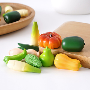 Zucca, peperone verde e piccoli verdure in resina, decorazioni fai da te a forma di cibo giocattolo, mini ornamenti da scrivania - Product Image 1