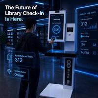 All-in-One RFID-Bibliotheks-Kiosk für Buchausleihe, Rückgabe und Kundenkartenregistrierung |   Selbstbedienungs-Check-in-Check-out-Station