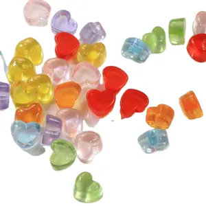 Cabujones pequeños de corazón de gelatina transparente de 16x10mm, resinas dulces de corazón de caramelo, cabos Kawaii, reverso plano, decoración de lazos para el pelo para teléfono móvil