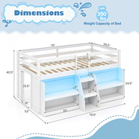 Lit superposé pour enfants personnalisable certifié FSC, en bois d'ingénierie, lit double pour enfants, pour les grossistes en meubles, lit mezzanine pour tout-petits