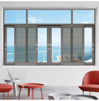 Ventana Corredera de Aleación de Aluminio con Aislamiento Acústico y Térmico Xilonghe, con Malla de Acero Inoxidable, Diseño Moderno para Hoteles