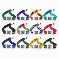 Bracelet en tissu personnalisé OEM jetable par sublimation RFID NFC avec code QR pour événements