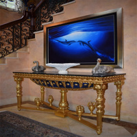 Table console en bois massif sculpté à la main de haute qualité pour salon, appartement, style traditionnel, hauteur réglable, meubles de maison