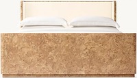 Meubles de chambre à coucher de taille personnalisée de luxe Lit Queen en bois de chêne massif noir durable