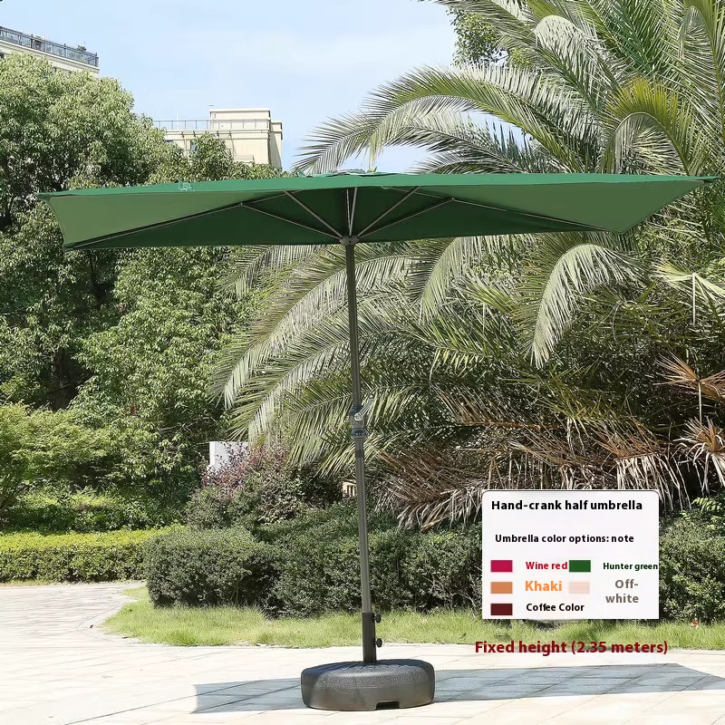 Half umbrella hand-cranked dark green (with 31-litre water tank)
