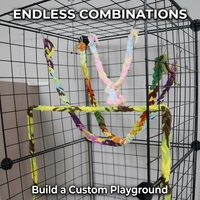 Corde d'escalade en polyester imperméable et pelucheuse pour petits animaux, 60 cm, tressée, pour usage intérieur, jouet pour petauhers et écureuils de compagnie