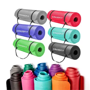 自有品牌定制印刷橡胶瑜伽垫10毫米15毫米20毫米0.4英寸1英寸环保丁腈瑜伽垫带瑜伽带