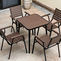Offre Spéciale Table et chaises d'extérieur carrées 2 places en bois et plastique de haute qualité Table et chaises d'extérieur pour balcon de jardin