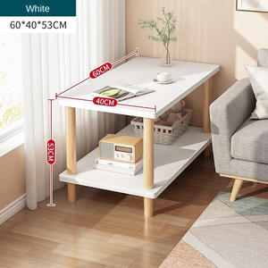 Bắc Âu Bằng Gỗ Bên Hiện Đại Đơn Giản 2-Tầng Cao Đôi Lớp Nhỏ Màu Trắng Cà Phê Hình Chữ Nhật MDF Bàn Trà Với Lưu Trữ Giá - Product Image 6