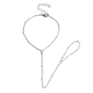 Nuovo da donna multistrato intrecciato perline Link anelli da dito alla moda bracciali imbracatura a mano in colore argento oro per regalo - Product Image 1