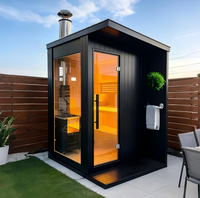 Ruang Sauna Uap Modern Kayu Solid Hemlock Elektrik Kustom untuk 2-6 Orang, Panel Kontrol Komputer, Pemasangan Mudah, Cocok untuk Vila