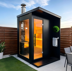 Sauna à vapeur moderne en bois massif de pruche électrique personnalisé pour 2 à 6 personnes, panneau de commande informatisé, installation facile - Product Image 5