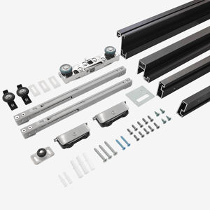 Kit Hardware per Porte Scorrevoli in Vetro Invisibili, Sistema di Porte Nascoste con Binario Interno, Porta <span class=keywords><strong>Fantasma</strong></span> Stile Fienile - Product Image 4