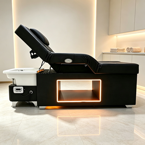 เตียงสระผมและนวดเท้าอเนกประสงค์ 2 in 1 พร้อมตู้เก็บของ LED สำหรับทำทรีตเมนต์ศีรษะในร้านเสริมสวย - Product Image 5