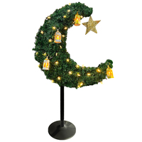 Ourwarm Eid Mubarak décorations d'arbre Eid Led étoile blanche et Lune Arbre Lune croissant Ramadan Arbre de Lune