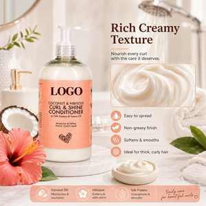 Wholesale Coconut Hibiscus Curl and Shine Conditioner Sulfate Free for Thick Curly and Textured Hair 384ml - Product Image 4