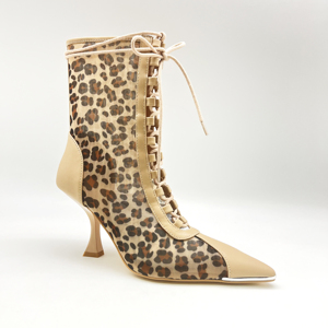 <span class=keywords><strong>Stivaletti</strong></span> leopardati da donna a punta a metà <span class=keywords><strong>tacco</strong></span> - Product Image 2