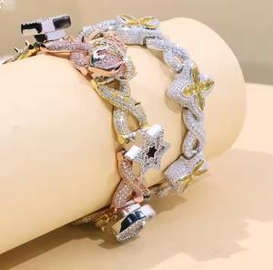 925 Plata Moissanite VVS Lab diamante pulsera cubana chapado en oro para bodas regalos estilo Hip Hop joyería helada precio al por mayor - Product Image 5