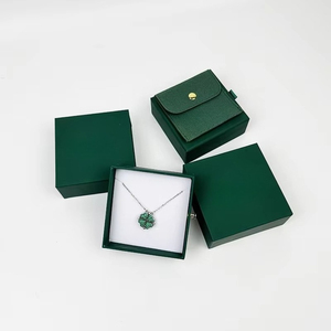 Custom Dark Green Cardboard Paper Sliding Drawer <b>Earring</b> Bracelet Ring Necklace Packaging Jewelry Drawer <b>Box</b> and Bag - Product Image 4