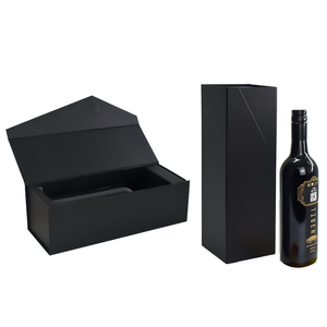 Custom <b>Black</b> Wine Gift <b>Box</b> with UV Coating Sponge Lining High End Cardboard Packaging Custom Sizes & Trusted Supplier - Product Image 1