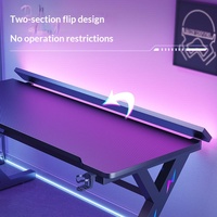 Bureau de Gaming Moderne en Fibre de Carbone pour E-sport, Mobilier Commercial pour Bureau à Domicile, Table d'Ordinateur pour PC de Jeu Robotique, Étude et Écriture, Assemblage DIY