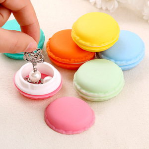 Macaron Jewelry <b>Box</b> <b>Mini</b> Plastic Desktop <b>Storage</b> For Jewelry Solid Color Polypropylene PP Random Color - Product Image 2
