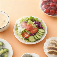 100 Housses Alimentaires Réutilisables Imperméables en PE Transparent avec Bandes Élastiques