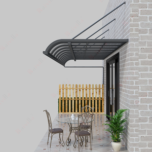 Tenda da Sole <span class=keywords><strong>Sospesa</strong></span> in Alluminio per Esterni, Copertura per Finestre, Tettoia in Alluminio Impermeabile con Lastra in Policarbonato - Product Image 4