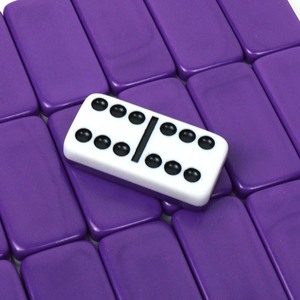 Nhà máy tùy chỉnh Bảng câu đố trò chơi màu tím đôi tầng Domino Đặt đôi 6 hai lớp Domino mảnh - Product Image 2