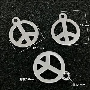 Colgantes de acero inoxidable con formas de flor de la paz, estrella y manzana para la fabricación de joyas, accesorios, origen Dongguan 2017 - Product Image 3