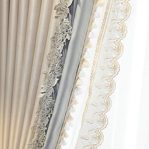 2024 personalización nuevo diseño encaje macramé elegante romántico beige gris ventana <span class=keywords><strong>cortinas</strong></span> panel para sala <span class=keywords><strong>de</strong></span> estar dormitorio - Product Image 4
