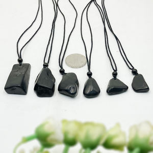 Quantum-colgante de piedra Natural de Shungite, collar de iones de energía escalar, Colgante de Piedra caída - Product Image 4
