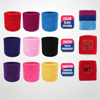 En gros, Bandeaux absorbants en tissu éponge pour poignets, avec broderie de logo personnalisée, pour le sport, le fitness et l'exercice
