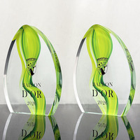 Trophée en cristal en forme de larme, très demandé, avec impression personnalisée, trophée de récompense en cristal MH-T248