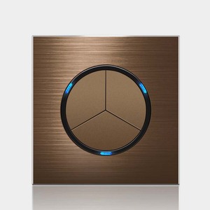 Công tắc đèn tường LED chất lượng cao hợp kim nhôm kiểu cổ điển EU 220V, màu cà phê, nút reset đa năng, ổ cắm điện - Product Image 2