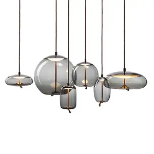 Globe Industrial Decor LED Lighting Fixtures Kitchen Restaurant Nordic Modern Hanging Glass Chandelier Pendant Light