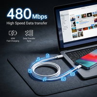 Cable USB C a C de Carga Rápida PD de Nailon Trenzado de 60 W con Color Personalizado OD 3.8 para iPhone y MacBook