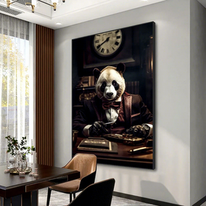 Stampa su Tela Astratta Leone Fumante, Arte Murale Moderna con Animali per Arredamento Aziendale e Fabbriche, Vendita all'Ingrosso - Product Image 4