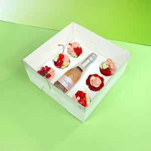 XJH Clear Lid Bento Cupcake <span class=keywords><strong>Box</strong></span> con botella de vino Clear Bento Cake <span class=keywords><strong>Box</strong></span> con 6 Cupcakes Bento Plus 6 Cupcake <span class=keywords><strong>Box</strong></span> - Product Image 3