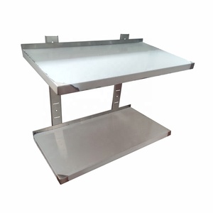 OEM Kệ Gắn Tường Nhà Bếp Thương Mại Bằng Thép Không Gỉ Kệ Đựng Đồ 2 Tầng Kệ Treo Tường Nổi Hai Tầng Được Chải - Product Image 2