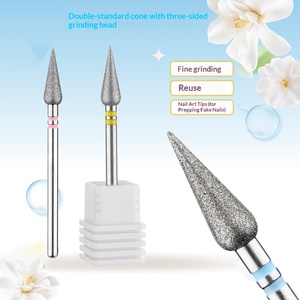 หัวเจียรเล็บแบบสอง<span class=keywords><strong>ด</strong></span>้าน <span class=keywords><strong>ส</strong></span>าม<span class=keywords><strong>ด</strong></span>้าน <span class=keywords><strong>ทรง</strong></span>เรียว แบบรัสเซีย พร้อมหัวเจียรสำหรับกำจัดหนังกำพร้า - Product Image 1