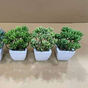 Tanaman sukulen buatan, tanaman Mini palsu dalam semen imitasi terlihat pot kecil realistis sukulen palsu dalam ruangan untuk ZR5013 - Product Image 2