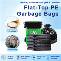 Sacs poubelles biodégradables HDPE grande capacité, résistants à la chaleur, en rouleau perforé pour usage commercial, poubelles extérieures